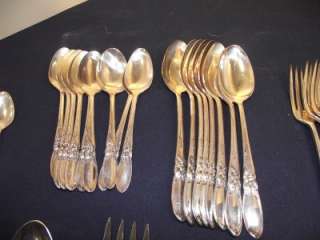 Vintage 52 piece Oneida Community Silver Plate White Orchid Flatware 