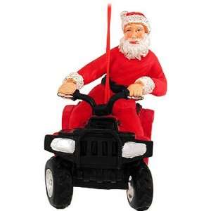  Santa Riding a ATV Ornament