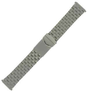 18 22mm Titanium Finish Metal Depolyant Watch Band HR  