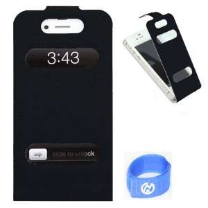   FREE iPhone 4S/4 Screen Protector + EnvyDeal Blue Velcro Cord Tie