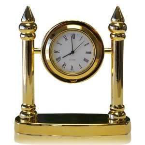 Gold Tone Metal Case Clock  WRDC888