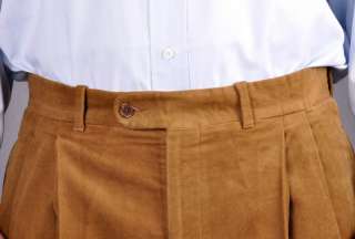 LUCIANO BARBERA Brown Plush Cotton Mens Pants 34 50  