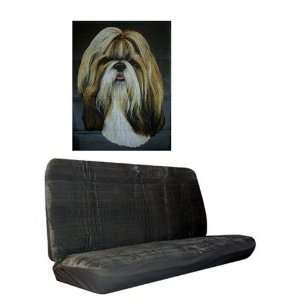 Car Truck SUV Shih Tzu Dog Print Rear Bench or Small Truck Seat Covers 