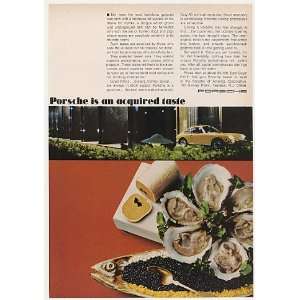  1968 Porsche is an Acquired Taste Oysters Caviar Print Ad 