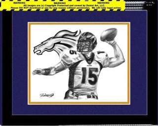 TIM TEBOW LITHOGRAPH POSTER PRINT IN BRONCOS JERSEY 3  
