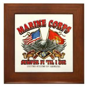    Framed Tile Marine Corps Semper Fi Til I Die 