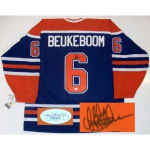  Jeff Beukeboom Signed Oilers 90 Cup Vintage Jersey Jsa 