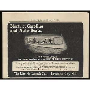  1905 Electric Launch 30 Boat Mercury Rectifier Print Ad 