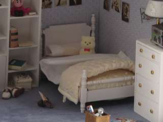   House Room Box Childs Bedroom & Bathroom w/ Furniture & Accessories