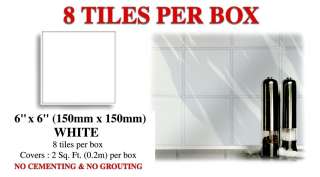   White Ceramic style 6x6 tiles for either kitchen or bathroom