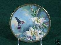 Pickard Plate Ruby Throated Hummingbird and Lilies  