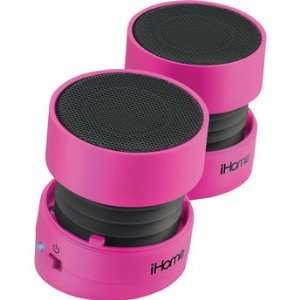  New   Recharge Mini Speakers Pink by iHome   iHM78PX 