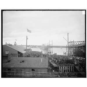  In the stream,launch of the U.S.S. Georgia at Bath,Me 