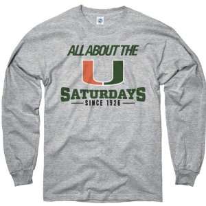 Miami Hurricanes Grey All About The Saturdays Long Sleeve 
