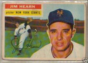 1956 TOPPS #202 JIM HEARN NEW YORK GIANTS VG+++  