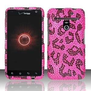 Hot Pink Leopard Crystal BLING Hard Case Phone Cover MetroPCS LG 