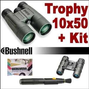  Bushnell 10X50 Trophy Armored Binoculars + Accessory Kit 