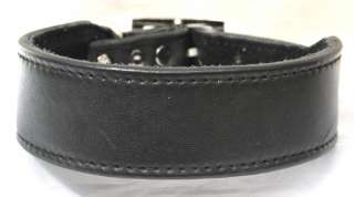 Suede Lined Leather Whippet Dog Collar 12 15 Black  