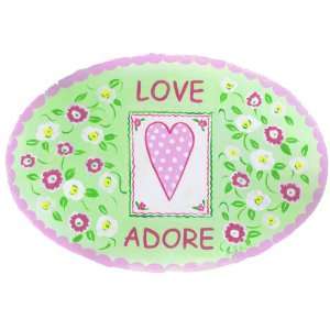  The Kids Room Love Adore with Heart Oval Wall Plaque Baby