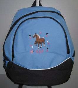 Belgian Draft Horse Blue Backpack Book Bag PERSONALIZED  