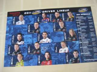 2011 TOYOTA CAMPING WORLD NASCAR SIGNED POSTER KYLE BUSCH MIKE SKINNER 