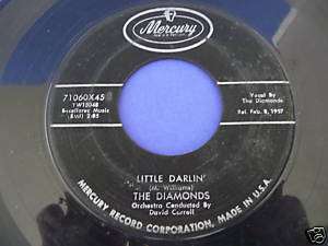 THE DIAMONDS Little Darlin Mercury Doo Wop 45  