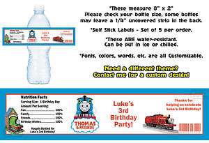 Thomas the Train Tank Printed Water Bottle Labels Birthday Party 