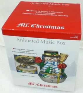 Mr Christmas SNOWMAN Animated Porcelain Music Box NEW  