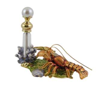   lobster perfume bottle bejeweled crystals marine ocean life NIB  