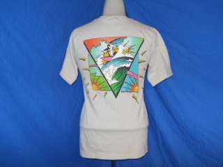   PACIFIC OP 80S GREY NEON SURFING SURF SUN t shirt YOUTH XL  
