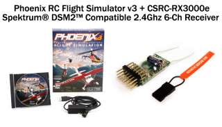 NIB* Phoenix RC Flight Sim v3 + CSRC RX3000e Spektrum® DSM2 