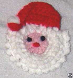 Jewelry 3.5 Red White Crochet Santa Clause Pin  