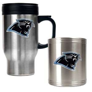 Carolina Panthers NFL Travel Mug & Stainless Can Holder Set   Primary 