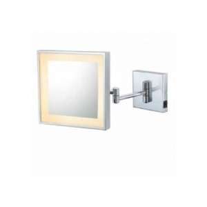   Young, Inc 91073HW Single Sided Square Double Arm Wall Mirror Beauty