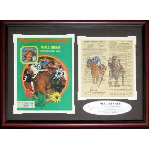 Secretariat Unsigned Framed Sports Illustrated Magazine with Unsigned 