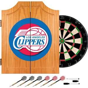  Los Angeles Clippers NBA Wood Dart Cabinet Set   Game Room 