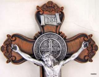 St. Saint Benedict Cross Crucifix Medal Wall HUGE  