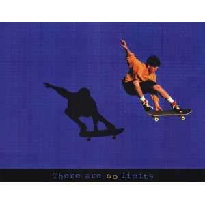  There Are No Limits   Skateboarder by Unknown 28x22 