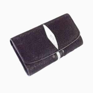   Wallet from Thailand / Black with Lovely Single Pearl 