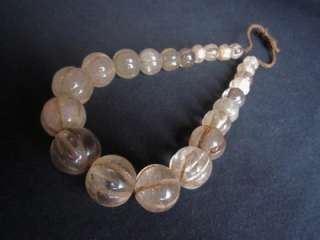 Antique Himalaya TOP LARGE AGED ROUND ROCK CRYSTAL MELON BEADS  