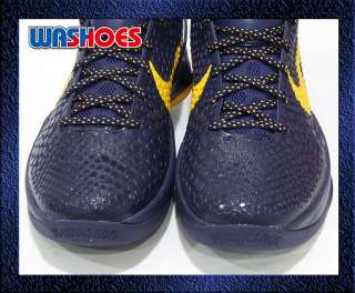 2011 Nike Zoom Kobe VI 6 Imperial Purple Del Sol Yellow LA Lakers US 8 