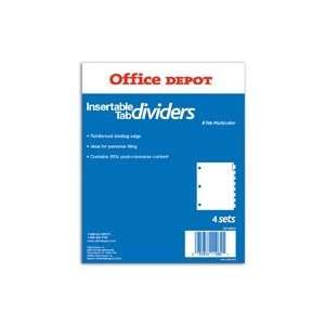   # 369952 Insertable Dividers 8 Tab Multicolor 4/Pk from Office Depot