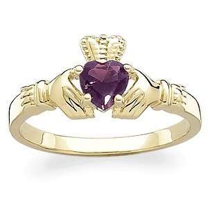  February Birthstone Claddagh Ring, Size 11 Jewelry