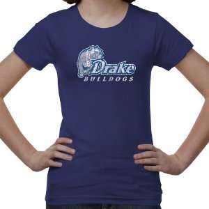  Drake Bulldogs Youth Distressed Primary T Shirt   Royal 