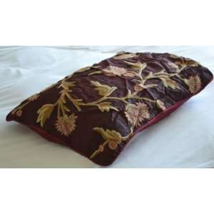 Crewel Pillow Wintertime Vermilion Silk Organza (20X26 