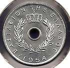 GREECE SLABBED COIN BY PCGS 50 LEPTA 1954 MS62 BU N R  