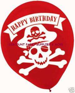 Pirates Happy Birthday Party Latex Balloons Supplies  