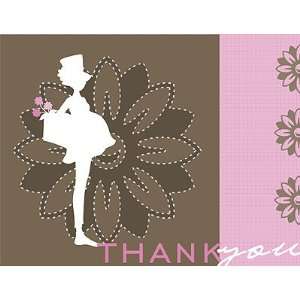  Folded Thank You Note   Floral Silhouette Baby Shower 