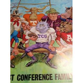   Southwest Conference Football Poster   TCU SMU Rice UT Texas A&M