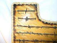 Hand Made TEXAS Clock with Barbed Wire Collection and Horseshoe  
